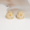 Micro Pave Zircon Round Bead Stud Earrings For Women, Minimal Vintage Palace Style Ear Jewelry view 1