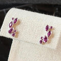 Cute Geometric Small Flower Zircon Stud Earrings With Delicate Teardrop Shape For Women view 3