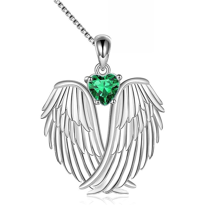 Angel Wing Zircon Necklace For Women European American Fashion Pendant Chain Jewelry