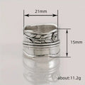 Wide Vintage Rose Layered Index Finger Ring, Cross Border Antique Silver Fashion Jewelry For Women view 5