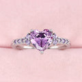 Women's Elegant Heart Shape Ring, Fashion Bridal Wedding Proposal Copper Jewelry view 3