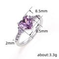 Women's Elegant Heart Shape Ring, Fashion Bridal Wedding Proposal Copper Jewelry view 4