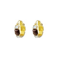 French Luxury Vintage Square Enamel Hoop Huggies With Zircon Rhinestone Accents For Women Earrings view 5