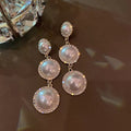 Elegant Long Faux Pearl Drop Earrings For Women, Statement Banquet Gown Dangle Ear Jewelry view 1