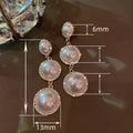 Elegant Long Faux Pearl Drop Earrings For Women, Statement Banquet Gown Dangle Ear Jewelry view 4