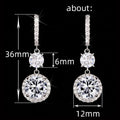 Long Zircon Drop Earrings For Women Sparkling Luxury Round Face Slimming Fashion Jewelry view 5