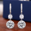 Long Zircon Drop Earrings For Women Sparkling Luxury Round Face Slimming Fashion Jewelry view 4