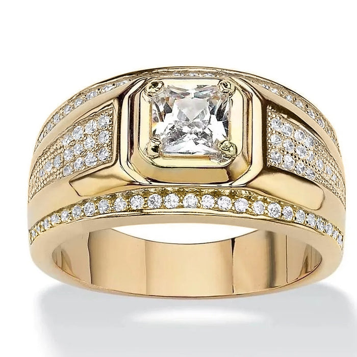 European American Luxury Square Wedding Ring, Fashion Engagement Finger Jewelry For Women