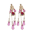 Chic Geometric Artificial Crystal Tassel Drop Earrings With Rhinestone Silver-Tone Posts For Women view 5
