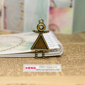 35x17mm Triangle Scarecrow Girl Alloy Hair Accessory Charm