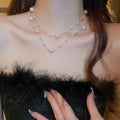 Real Gold Plated Irregular Faux Pearl Tassel Sweater Necklace Long Geometric Luxury Chain view 3