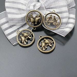 20mm Lovebirds Alloy Charm Pendant