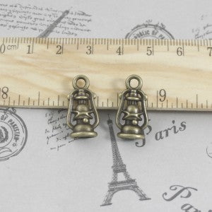 20x10mm Alloy Lantern Charm Pendant for Bracelets and Necklaces