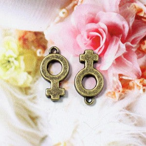 21x11mm Beauty Figure Symbol Alloy Charm Pendant