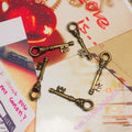 Vintage 35x9mm Double-Sided Alloy Key Charm Pendant