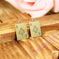 Double-Sided Ace of Spades Alloy Charm Pendant 20x12mm