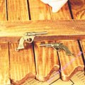 Antique Bronze Alloy Skull Pistol Star Charm Pendant 40x22mm