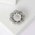 Alloy Pearl Rhinestone Floral Wreath Brooch Pin For Womens Apparel view 2