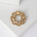 Alloy Pearl Rhinestone Floral Wreath Brooch Pin For Womens Apparel view 3