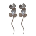 Real Gold Plated Floral Tassel Drop Earrings With Silver Needle Chic Metal Statement Jewelry view 5