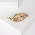 Fashion Alloy Rhinestone Pearl Leaf Brooch For Suit Jackets view 3