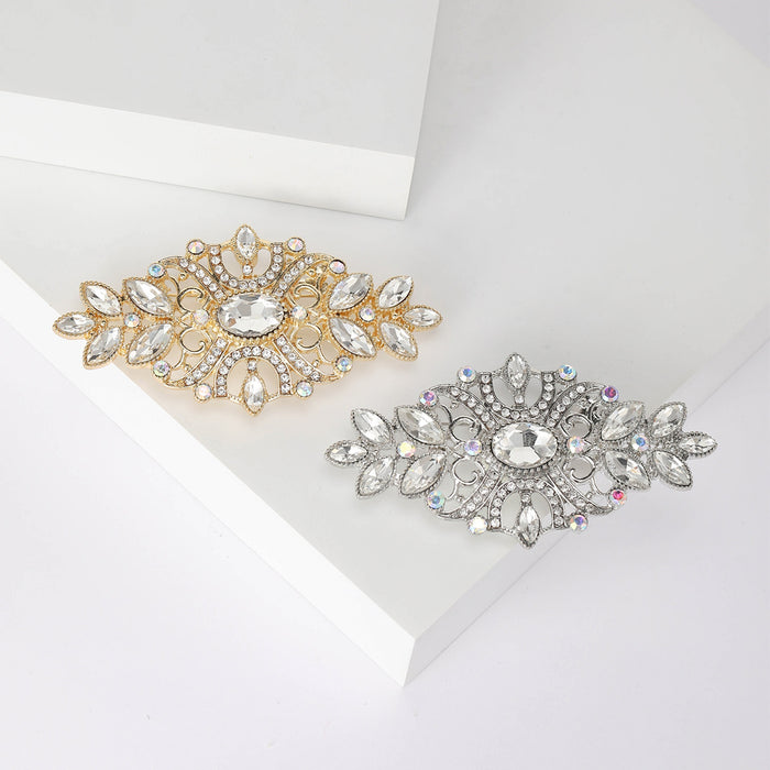 Alloy Crystal Rhinestone Floral Brooch For Versatile Apparel Decoration