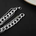 Stackable Dragon Bone Chain Bracelet, Niche Hip Hop Minimalist Cuban Titanium Steel Men's Jewelry view 3