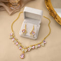 Vintage Ethnic Rhinestone Leaf Tassel Jewelry Set For Women Collarbone Chain Pendant Necklace Set view 1