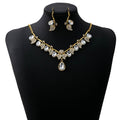 Vintage Ethnic Rhinestone Leaf Tassel Jewelry Set For Women Collarbone Chain Pendant Necklace Set view 5