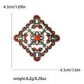 Alloy Square Flower Brooch With Green Floral Lapel Pin view 6