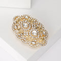 Hollow Alloy Rhinestone Pattern Brooch For Coat And Apparel Decoration view 4