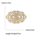 Hollow Alloy Rhinestone Pattern Brooch For Coat And Apparel Decoration view 6