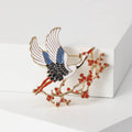 Alloy Plum Blossom Crane Brooch For Women's Suit Lapel Decoration view 2