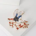 Alloy Plum Blossom Crane Brooch For Women's Suit Lapel Decoration view 4