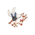 Alloy Plum Blossom Crane Brooch For Women's Suit Lapel Decoration view 5