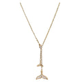 Gold Plated Alloy Double Fishtail Tassel Necklace, Minimalist Light Luxury Choker For Women view 5