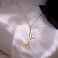 Gold Plated Alloy Double Fishtail Tassel Necklace, Minimalist Light Luxury Choker For Women view 4