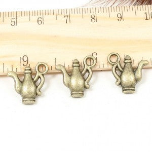 Miniature Hip Flask Charms in Six Vintage Metal Finishes