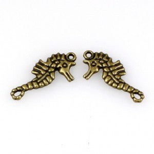 Double-Sided Seahorse Alloy Charm Pendant 32x16mm