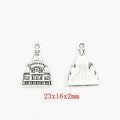 Antique Silver Zinc Alloy Castle Charm Pendant for DIY Necklace Bracelet Jewelry Making view 1