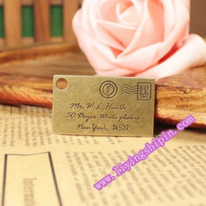 Alloy Envelope Letter Charm Pendant