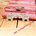 Double-Sided Striped Zebra Alloy Charm Pendant 20x17mm