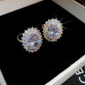 Gold Plated Zircon Oval Open Ring Vintage Palace Style Light Luxury Fashion Jewelry view 2
