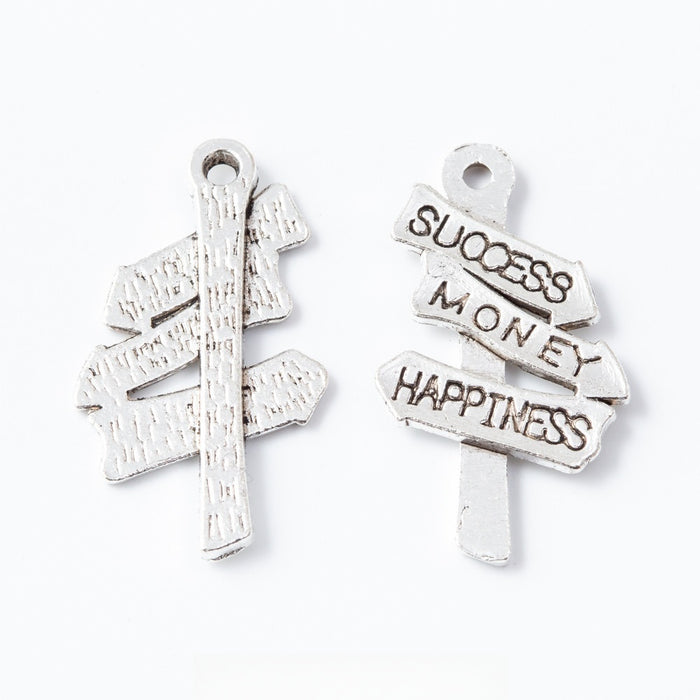Antique Silver Zinc Alloy Signpost Charm Pendant for DIY Necklace Bracelet Jewelry Making