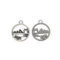 Antique Silver Zinc Alloy House Charm Pendant No.021303 for DIY Necklace Bracelet Jewelry Making view 2