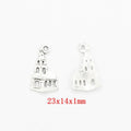 Antique Silver Zinc Alloy Castle Charm Pendant No.850968 for DIY Necklace Bracelet Jewelry Making view 1
