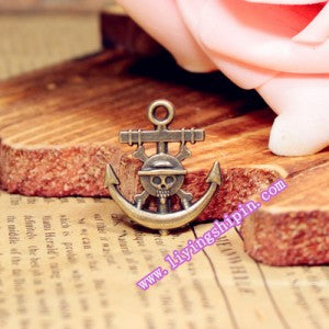 22x19mm Skull Anchor Alloy Charm Pendant