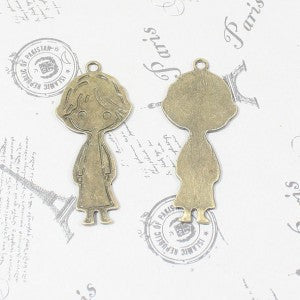 Alloy Girl Hair Clip Charm 48x21mm