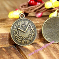 Numbered Clock Face Charm With Heart Center Detail For Jewelry Making view 2