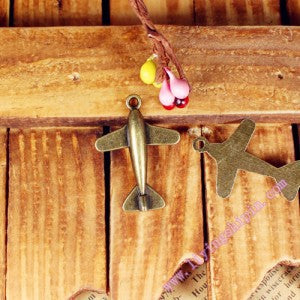 33x24mm Alloy Airplane Charm Pendant for DIY Jewelry or Keychain